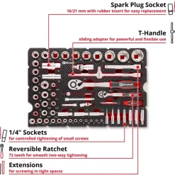 Sale E-Case 60-pc. Tool Pad Sockets and Ratchets Bags / Cases