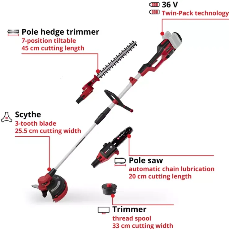 Online GE-LM 36/4in1 Li-Solo Pole Saws