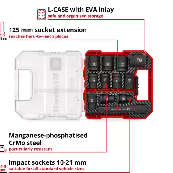 Sale L-CASE 12-pc. Automotive Impact Socket Set Further Tools Accessories