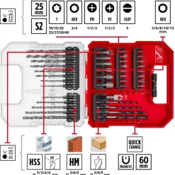 Sale L-CASE 40-pc. Bit and Drill Bit Set for Wood, Masonry and Metal Further Tools Accessories