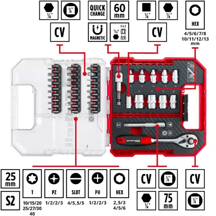 Best L-CASE 37-pc. Bit and Ratchet Set Further Tools Accessories