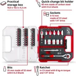 Best L-CASE 37-pc. Bit and Ratchet Set Further Tools Accessories