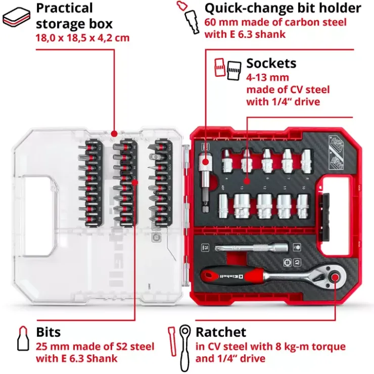 Best L-CASE 37-pc. Bit and Ratchet Set Further Tools Accessories