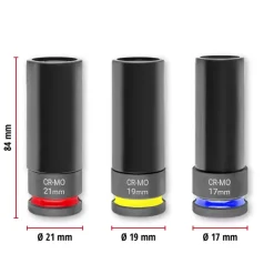 Clearance M-CASE, 3-pc. Automotive Impact Socket Set Further Tools Accessories