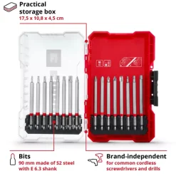 Hot M-CASE 16-pc. Bit Set, Extra Long, 90 mm Further Tools Accessories