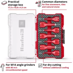 Outlet M-CASE 7-pc. Diamond Tile Drill Bit Set, M14, Ø 6–14 mm Angle Grinder / Polisher Accessories