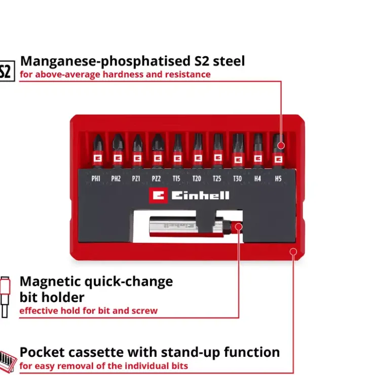 Hot 11-pc. Impact Bit Set, Pocket Set, 25 mm Further Tools Accessories