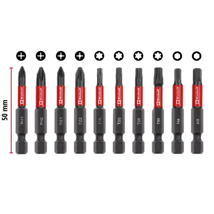 Outlet 10-pc. Impact Bit Set, Pocket Set, 50 mm Further Tools Accessories