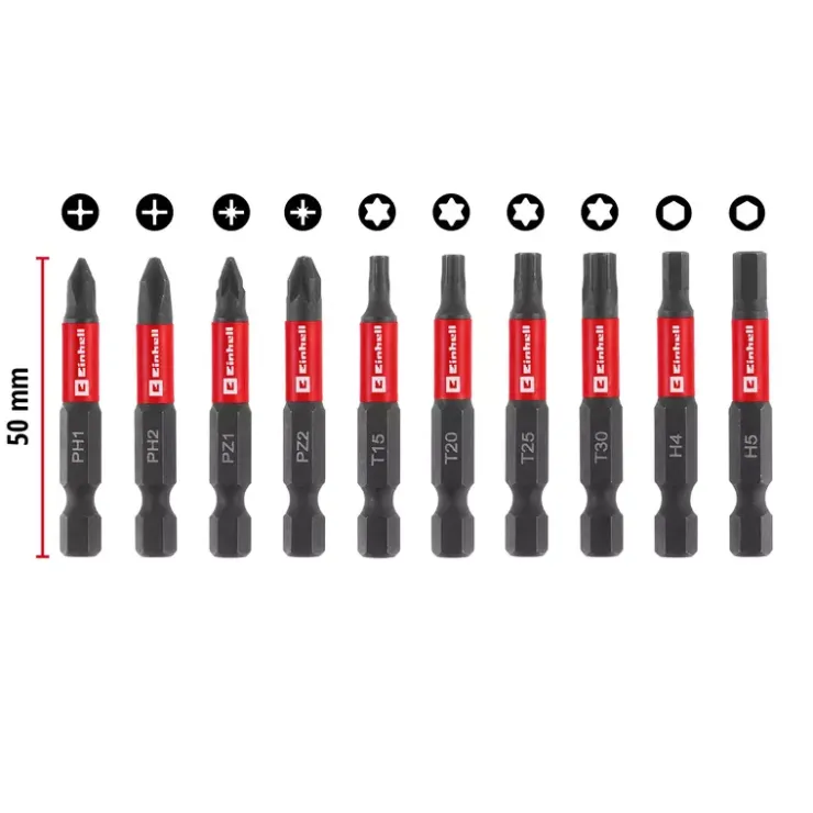 Online 10-pc. Impact Bit Set with Carabiner, Pocket Set, 50 mm Further Tools Accessories