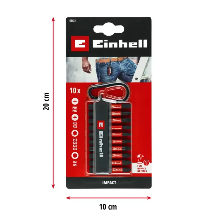 Online 10-pc. Impact Bit Set with Carabiner, Pocket Set, 50 mm Further Tools Accessories