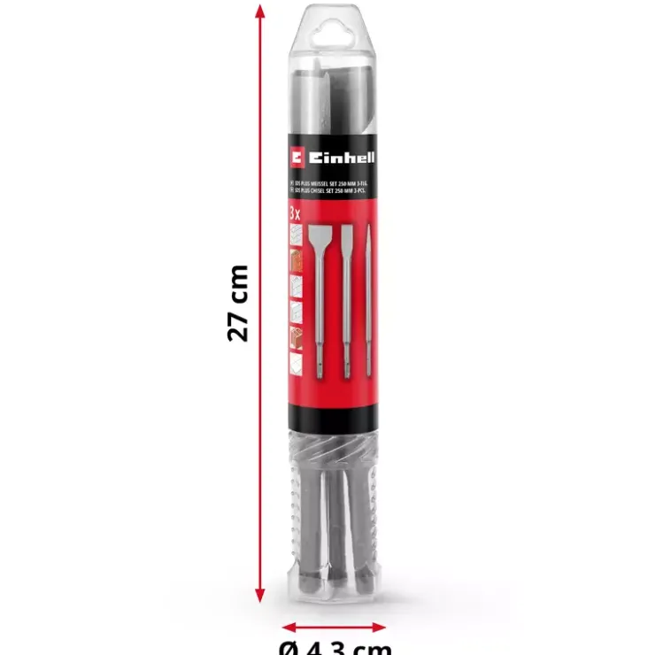 Clearance 3-pc. SDS Plus Chisel Set, 250 mm Rotary Hammer Accessories
