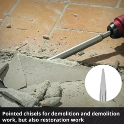 New 4-pc. SDS Plus Chisel Set, 250 mm Rotary Hammer Accessories