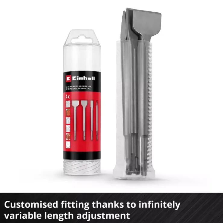 New 4-pc. SDS Plus Chisel Set, 250 mm Rotary Hammer Accessories