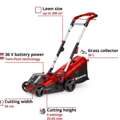Best RASARRO 36/34 (2x3,0Ah) Cordless Lawn Mowers