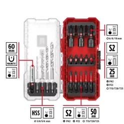 Best S-CASE 18-pc. Impact Bit Set with Metal Drill Bits Drill / Screwdriver Accessories