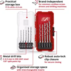 Clearance S-CASE 10-pc. Metal Drill Bit Set Drill / Screwdriver Accessories