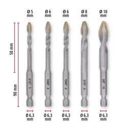 Discount S-CASE 10-pc. TCT Tile Drill Bit Set Drill / Screwdriver Accessories