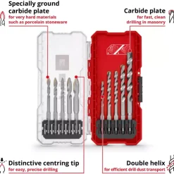 Discount S-CASE 10-pc. TCT Tile Drill Bit Set Drill / Screwdriver Accessories