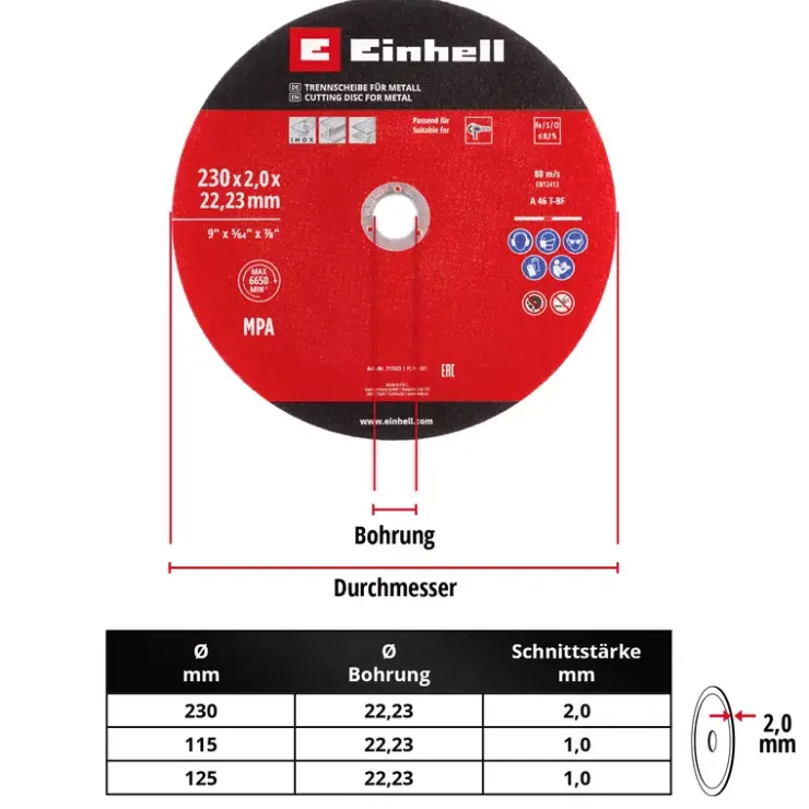 Hot Thin Cutting Discs, Ø 230 x 2 mm, 3 pcs. Cutting Machine Accessories