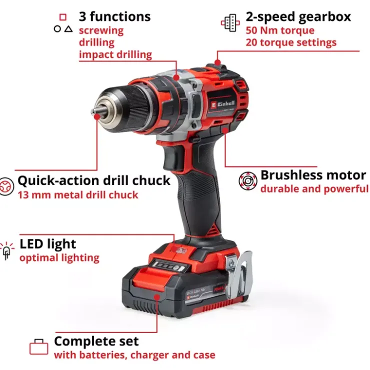 Online TP-CD 18/50 Li-i BL (2x2,0Ah) Cordless Screwdrivers