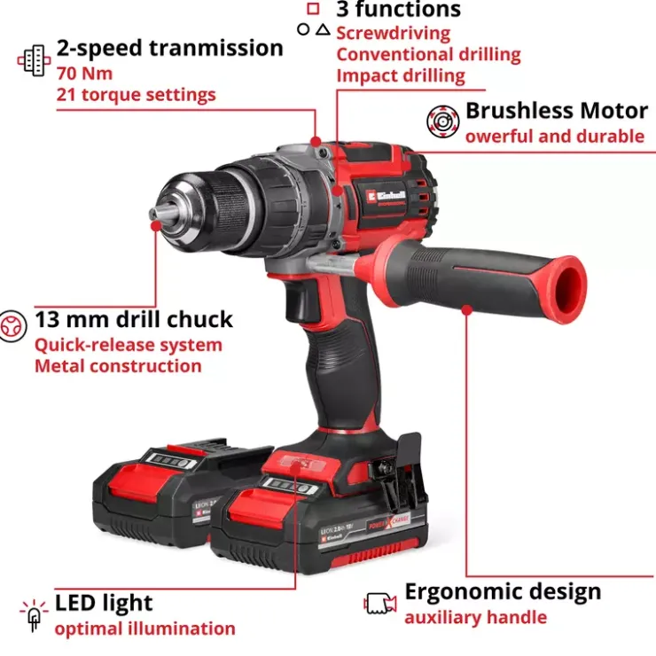 Outlet TP-CD 18/70 Li-i BL (2x2,0Ah) Cordless Screwdrivers